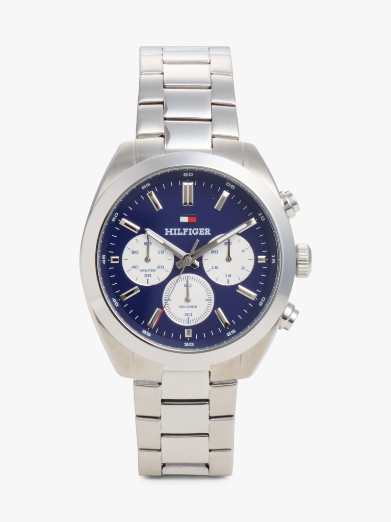 Blue Blue Dial Chronograph Chain-Link Watch  Men