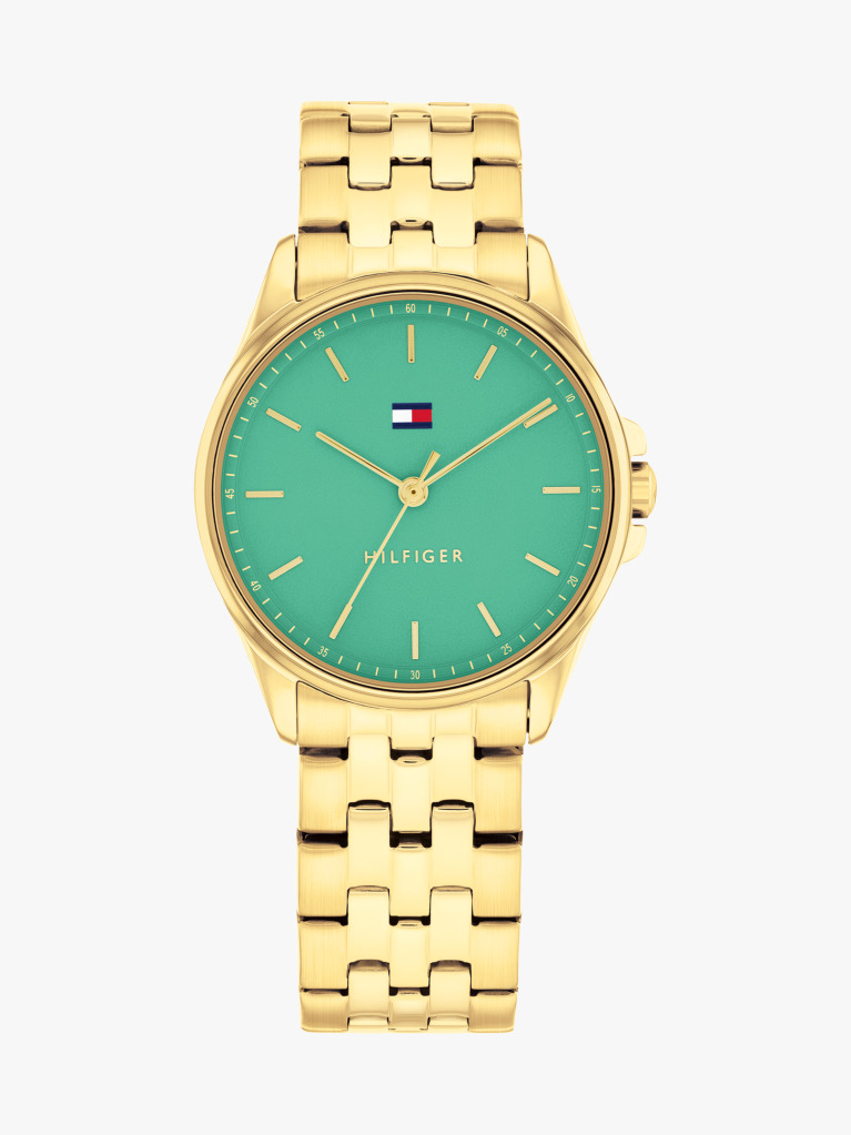 Green Ionic Gold-Plated Green Dial Bracelet Watch  Women