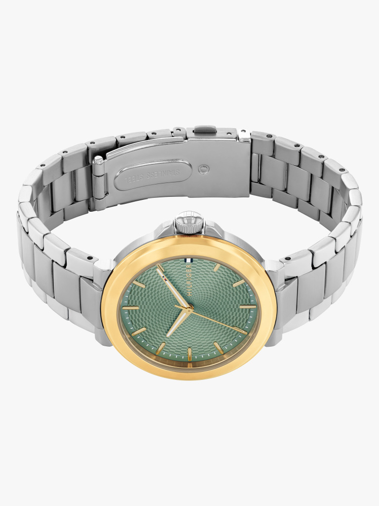 Green Green Dial Stainless Steel Chain-Link Watch  Women