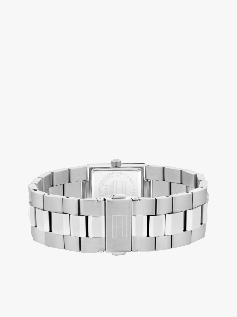 Silver Stainless Steel Square Dial Bracelet Watch  Women