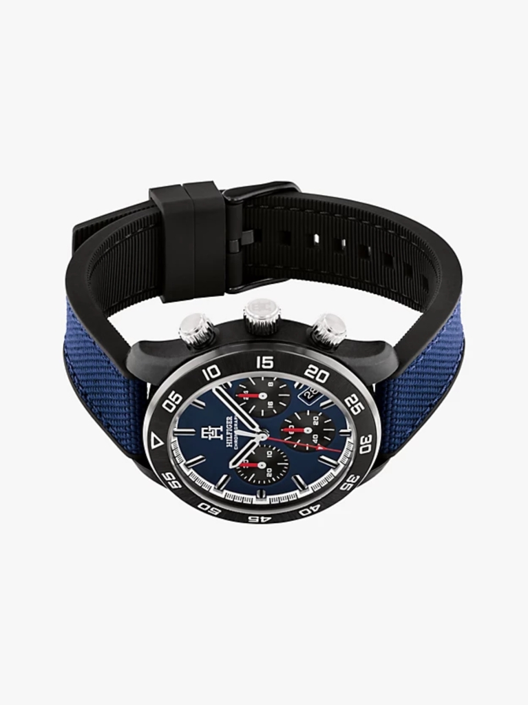 Blue TH Monogram Navy Chronograph Watch  Men