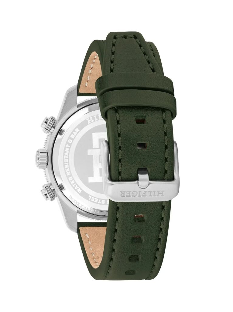 Green Green Dial Leather Strap Watch  Men