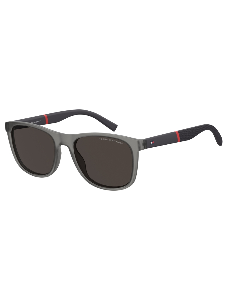 Grey Flag Patch Rectangular Sunglasses  Men