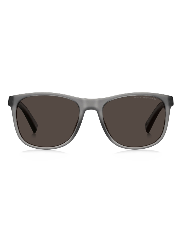 Grey Flag Patch Rectangular Sunglasses  Men