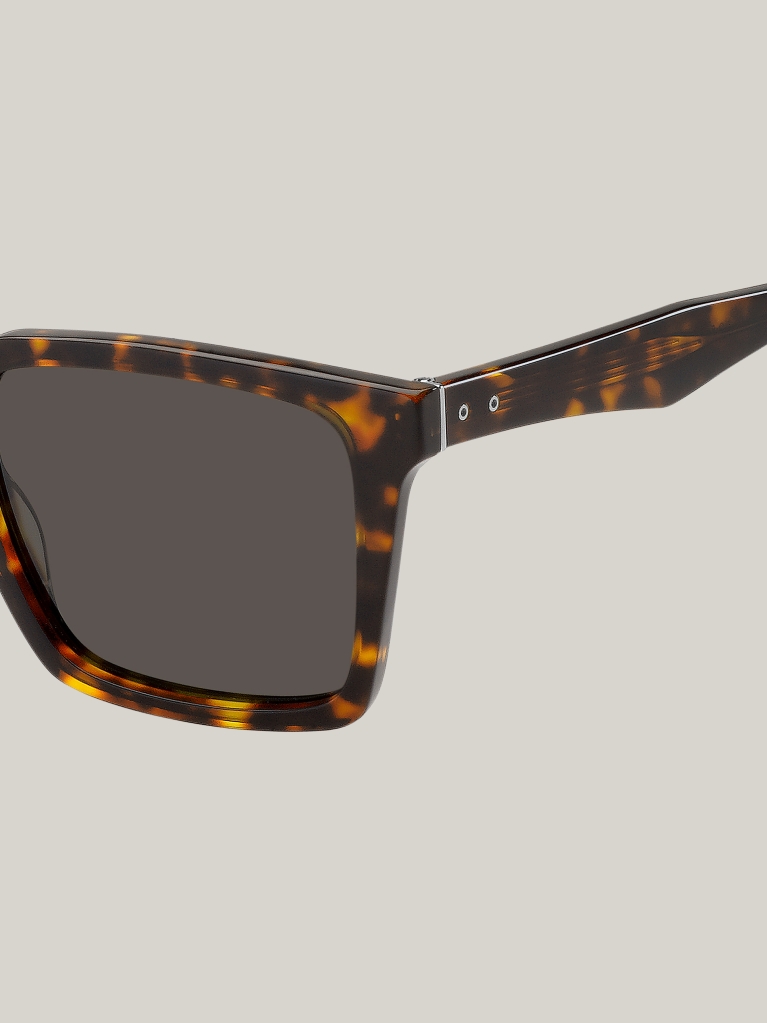 Brown Rivet Square Sunglasses  Men