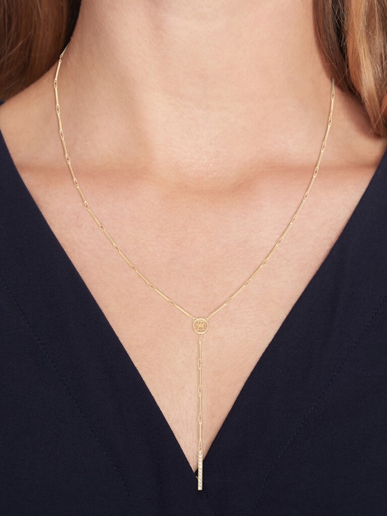 Gold Gold-Plated Bar Chain Necklace  Women