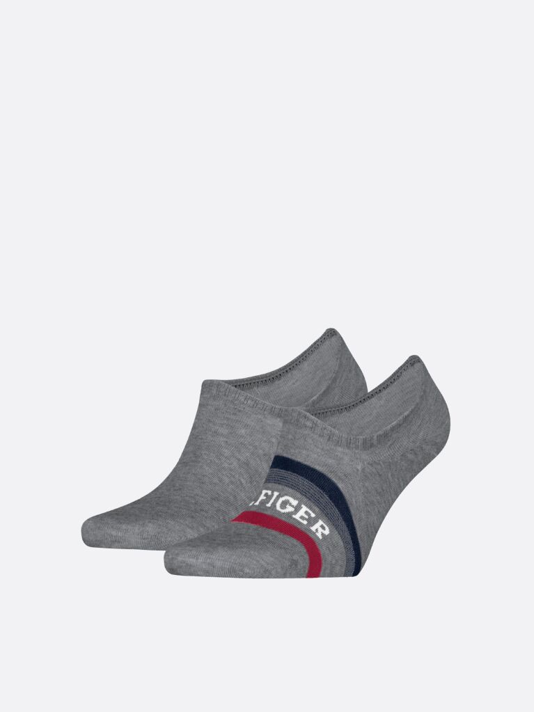 Grey Tommy Hilfiger Men's Invisible Footie Socks 2 Pack  Men