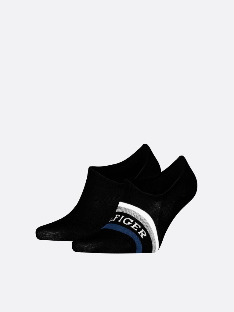 Black Tommy Hilfiger Men's Invisible Footie Socks 2 Pack  Men