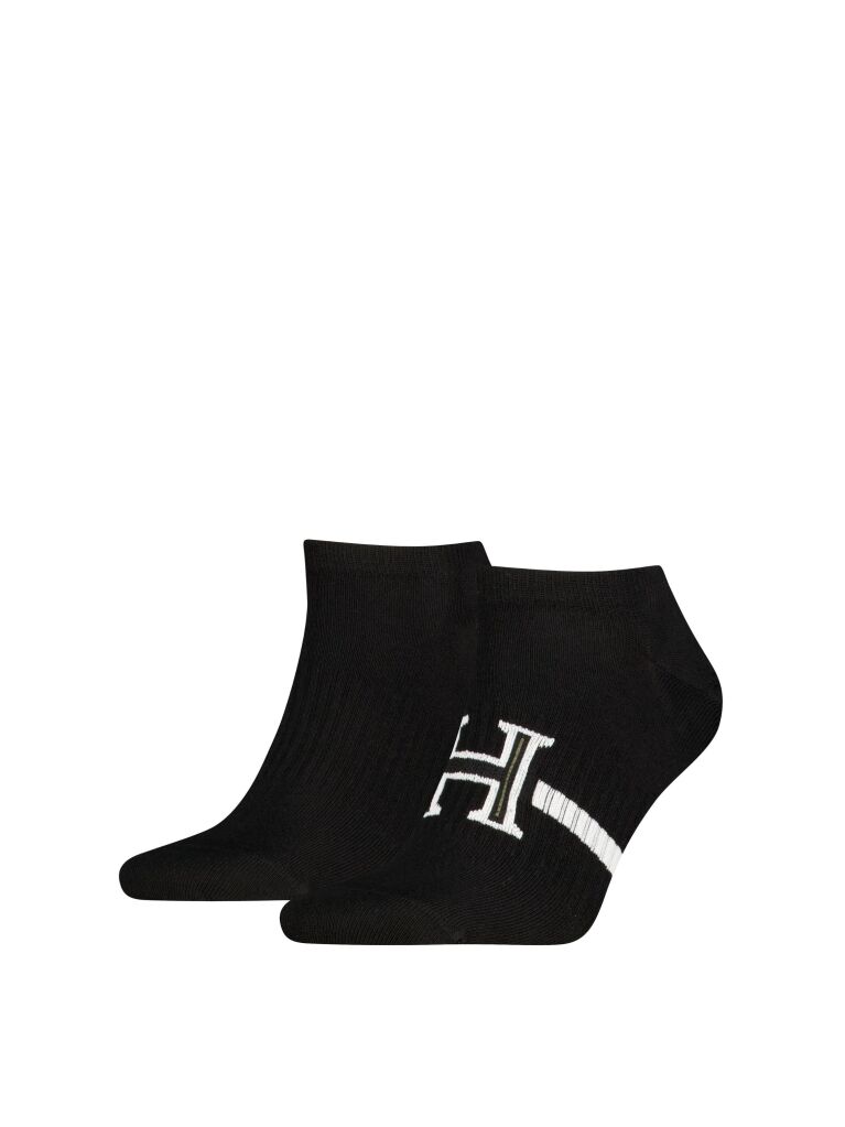 Black Tommy Hilfiger Men's Sneaker Socks 2 Pack  Men