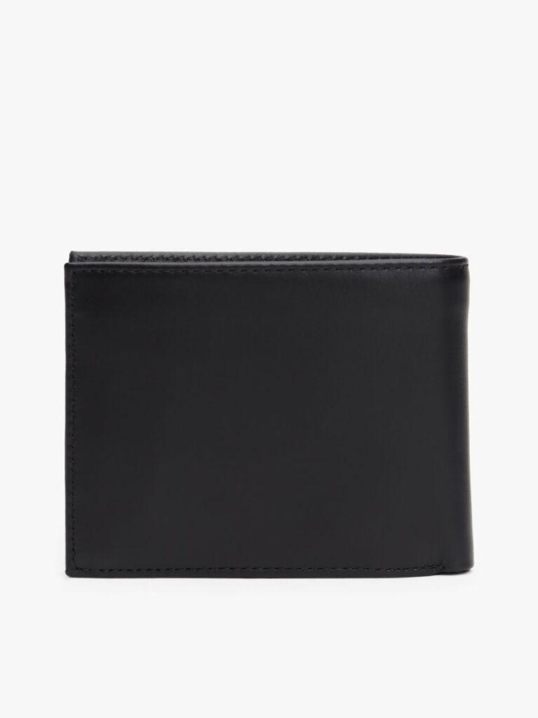 Black Leather Flap Wallet  Men
