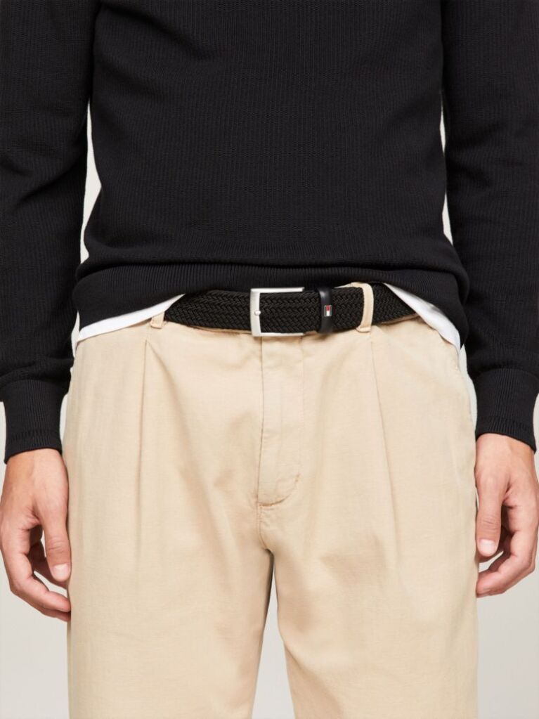 Black Webbed Belt  Men