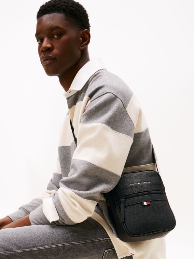 Black Essential Mini Reporter Bag  Men