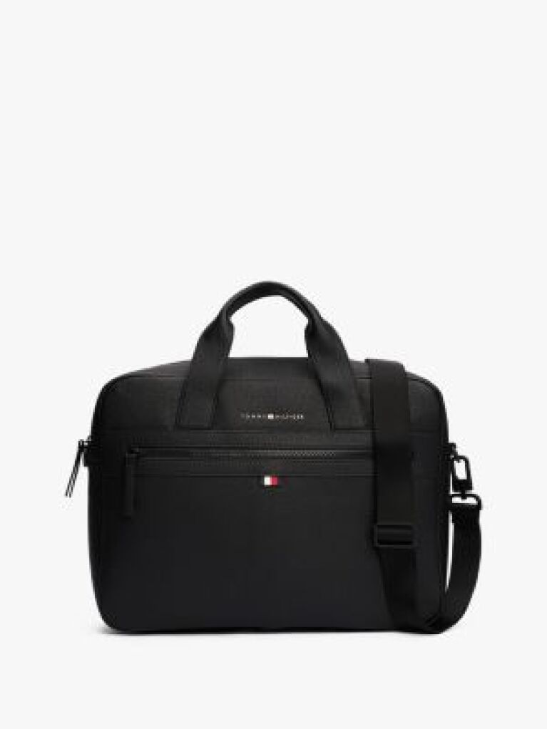 Black Essential Polyurethane Computer Bag  Men