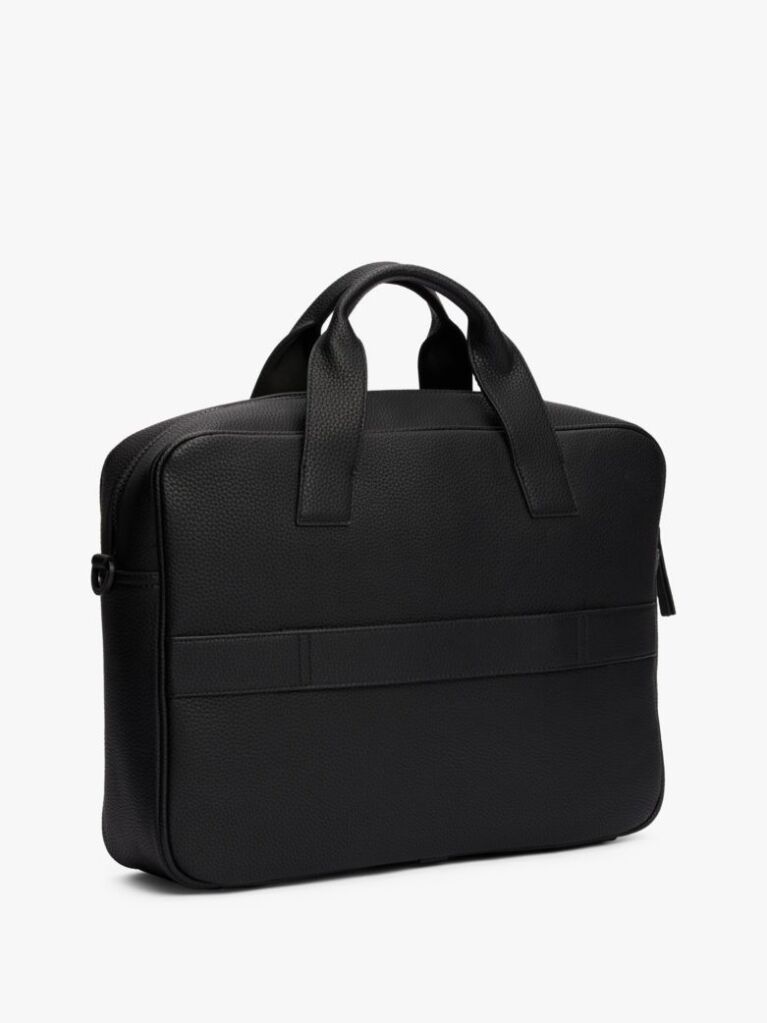Black Essential Polyurethane Computer Bag  Men