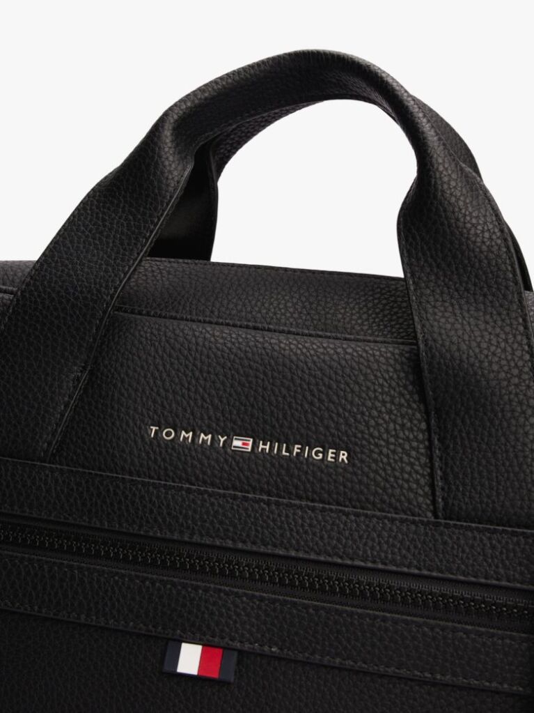 Black Essential Polyurethane Computer Bag  Men