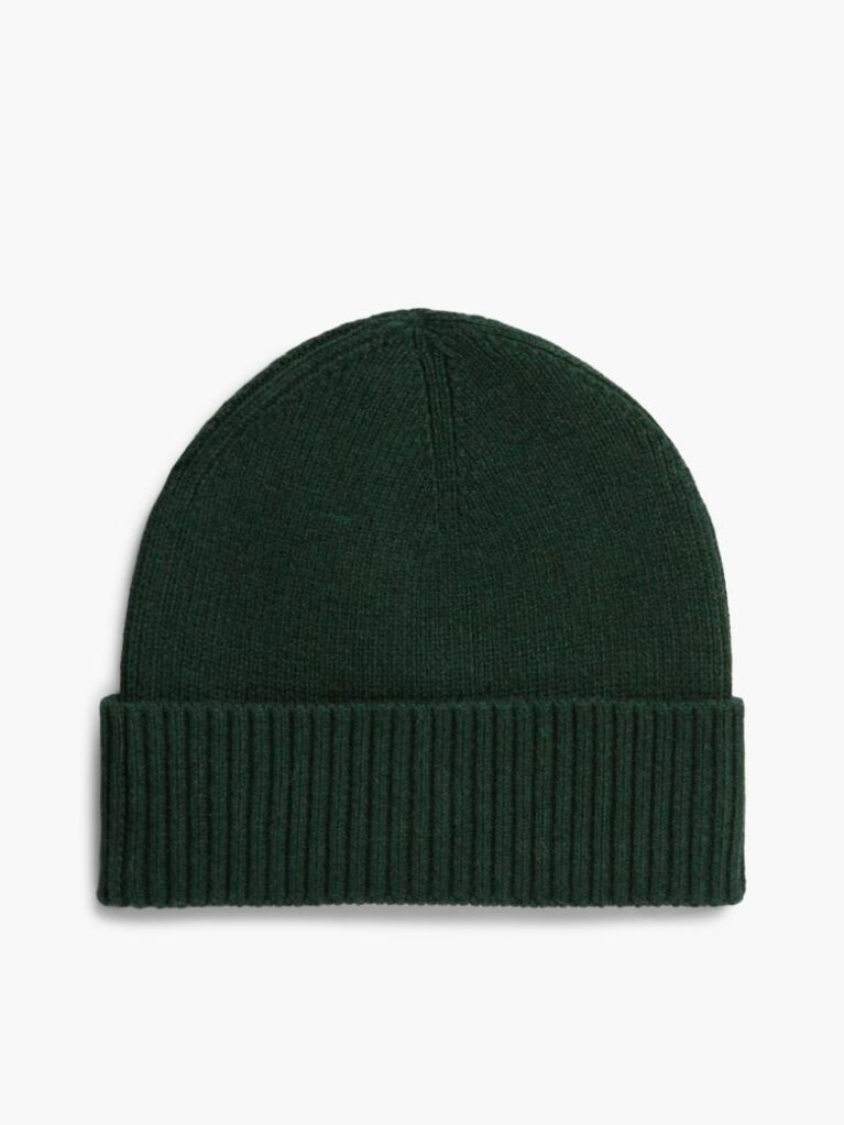 Green Hilfiger Flag Beanie With Cashmere  Men