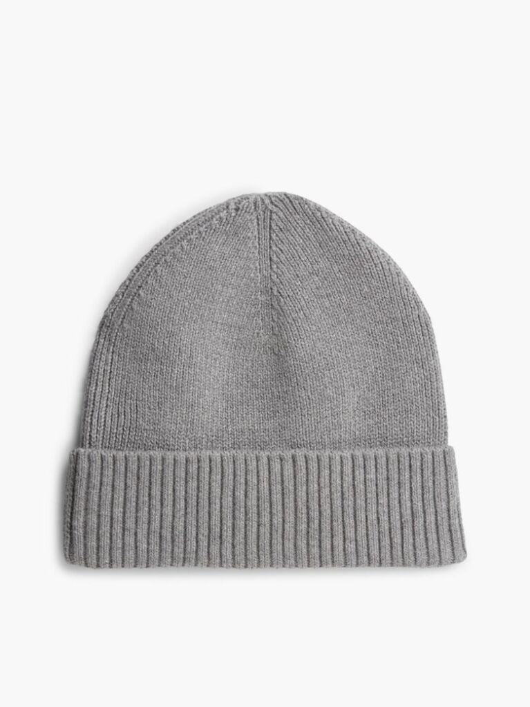 Grey Hilfiger Flag Beanie With Cashmere  Men