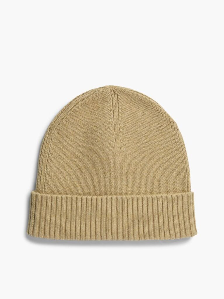 Brown Hilfiger Flag Beanie With Cashmere  Men