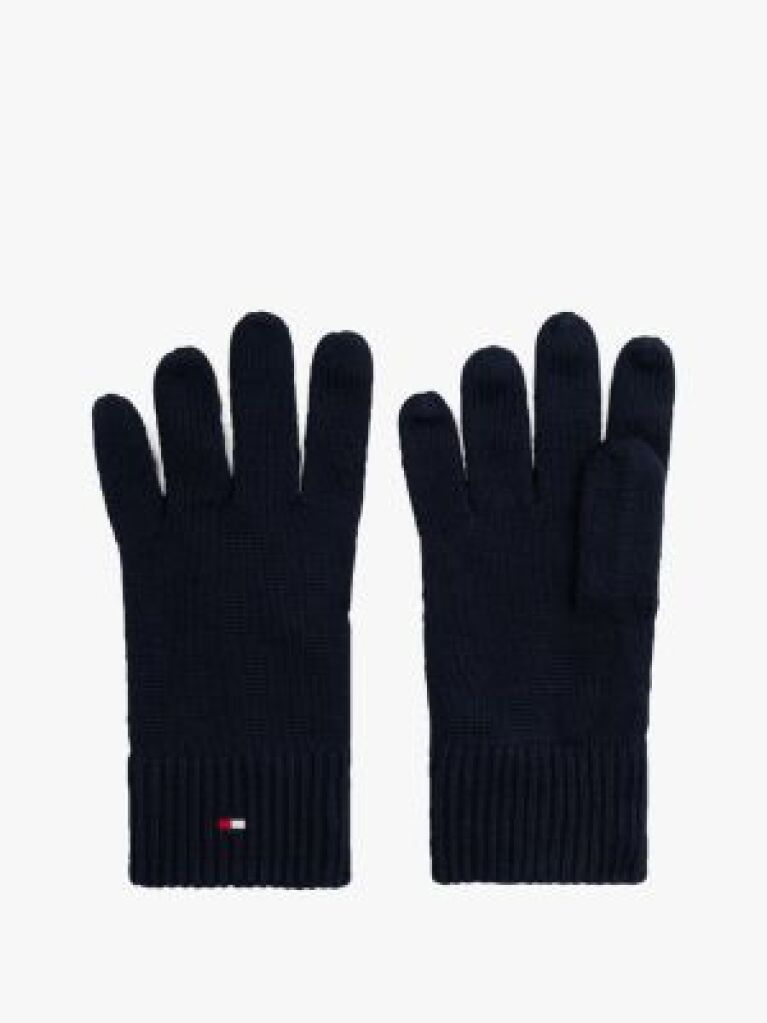 Blue Hilfiger Flag Embroidery Gloves with Cashmere  Men