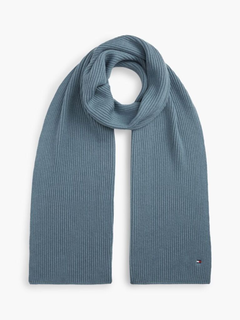 Blue Hilfiger Flag Embroidery Scarf with Cashmere  Men