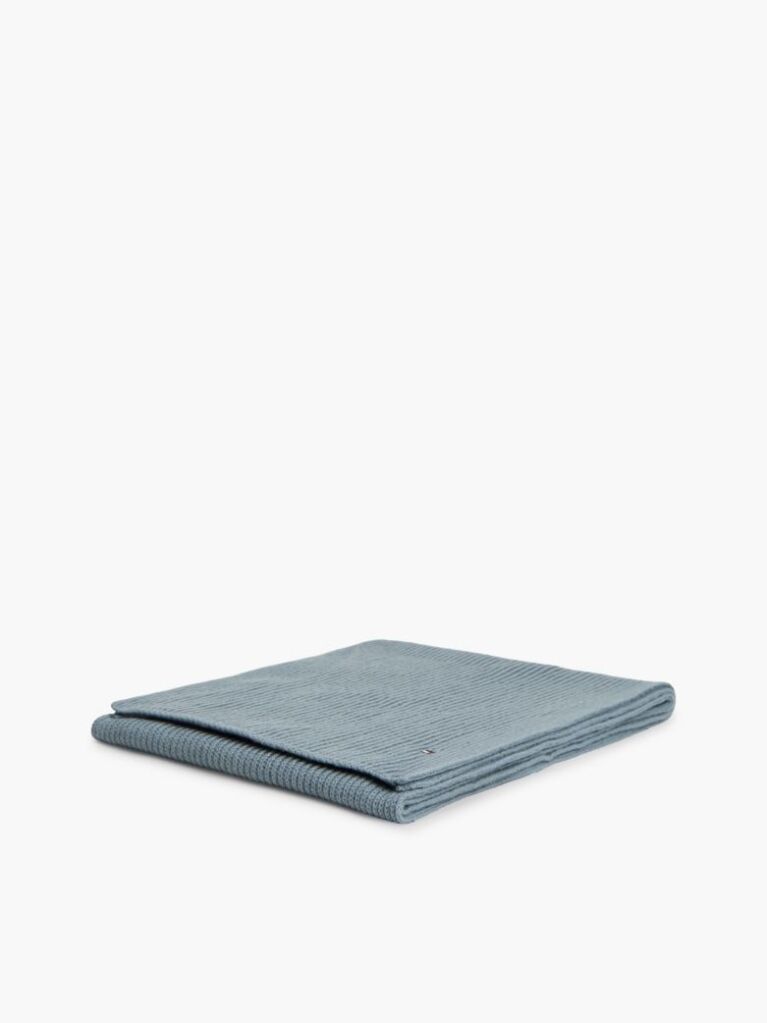 Blue Hilfiger Flag Embroidery Scarf with Cashmere  Men
