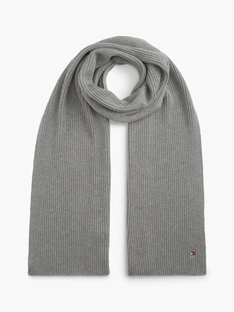 Grey Hilfiger Flag Embroidery Scarf with Cashmere  Men