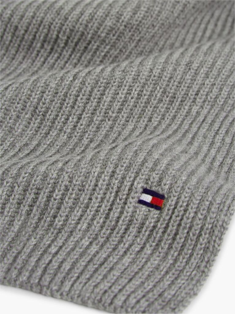 Grey Hilfiger Flag Embroidery Scarf with Cashmere  Men