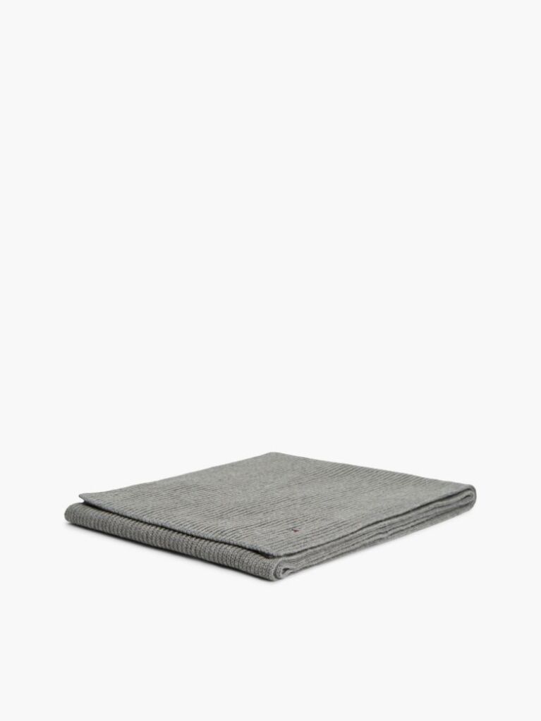 Grey Hilfiger Flag Embroidery Scarf with Cashmere  Men