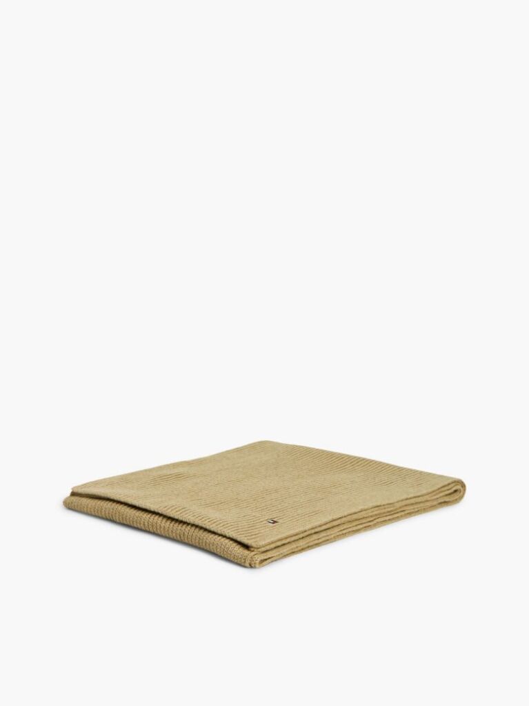Brown Hilfiger Flag Embroidery Scarf with Cashmere  Men
