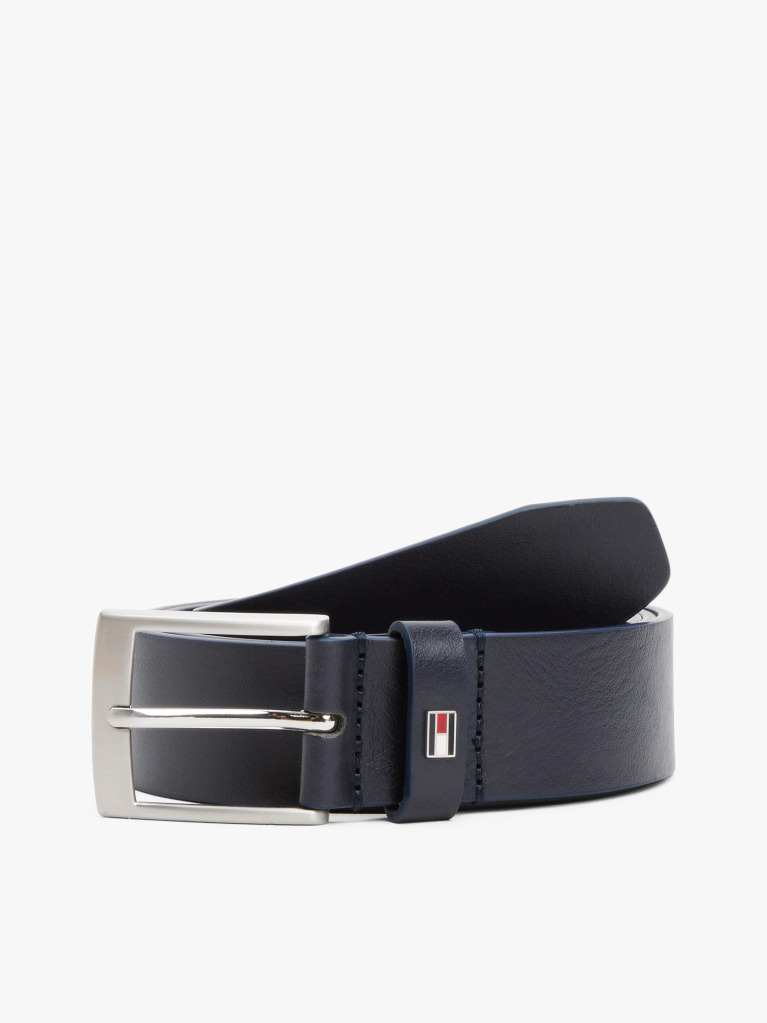 Blue Square Buckle Leather Belt  Men
