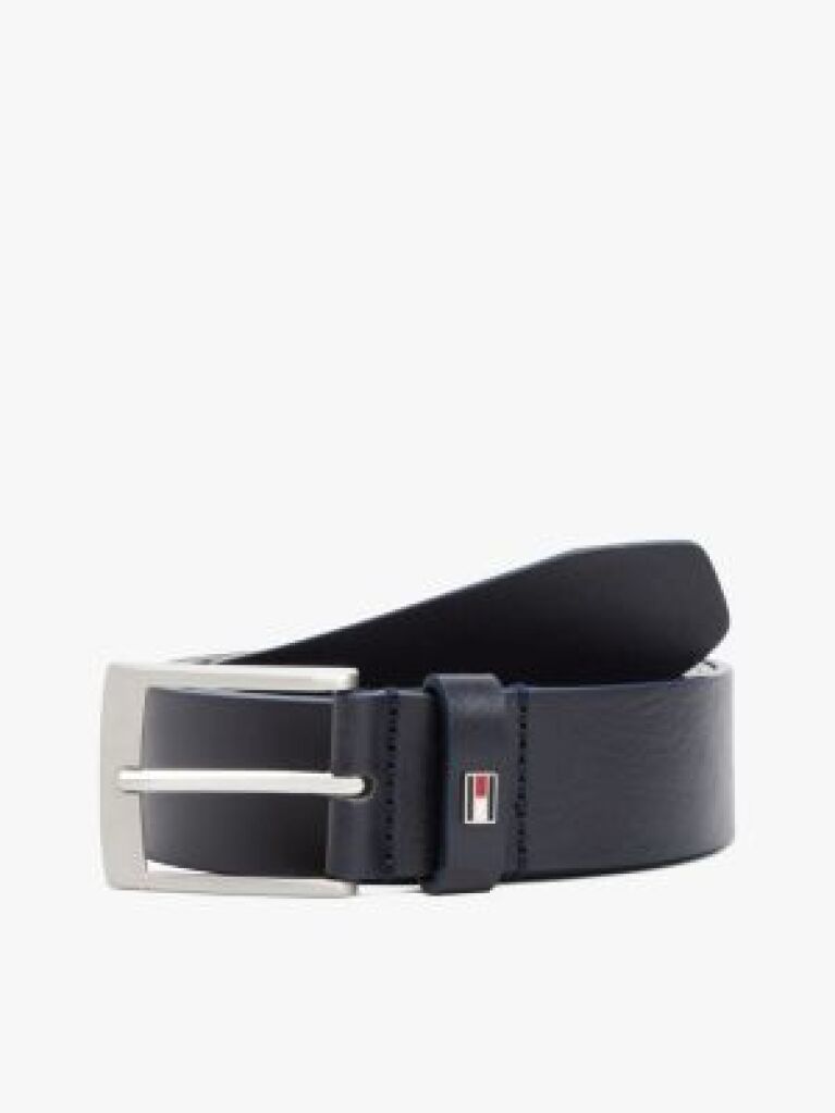 Blue Square Buckle Leather Belt  Men