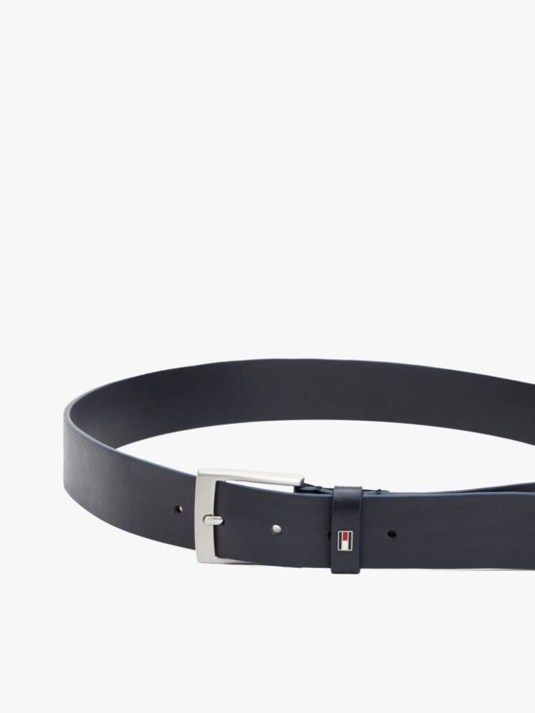 Blue Square Buckle Leather Belt  Men