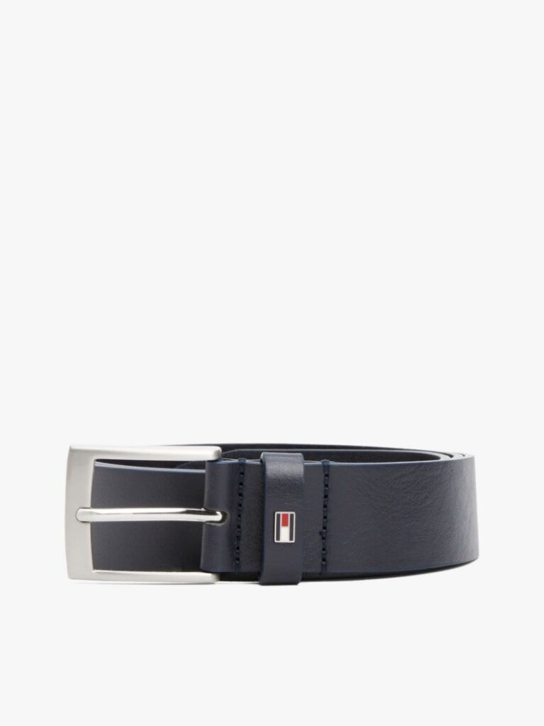Blue Square Buckle Leather Belt  Men