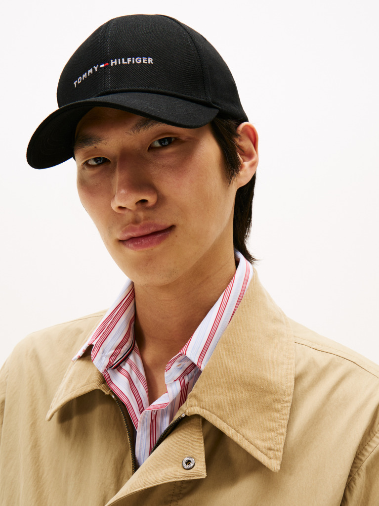 Black Logo Embroidery Baseball Cap  Men