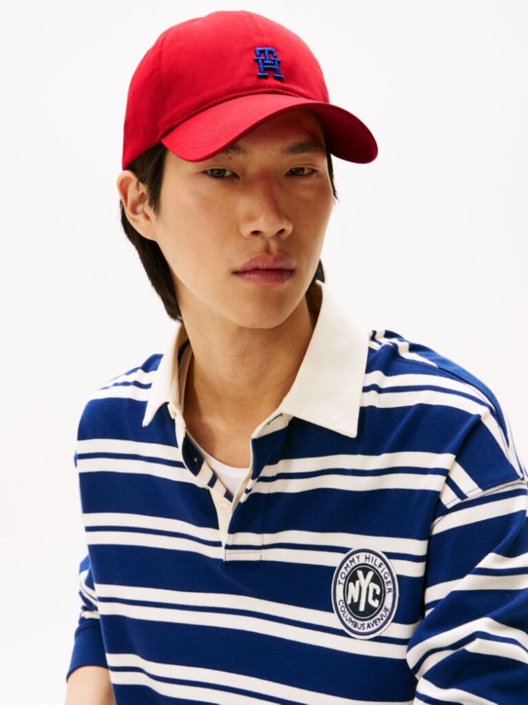Red Contrast TH Monogram Baseball Cap  Men