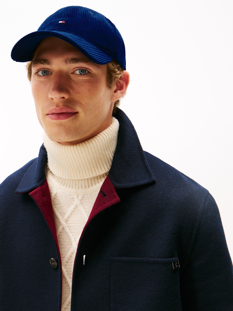 Blue Hilfiger Flag Corduroy Baseball Cap  Men