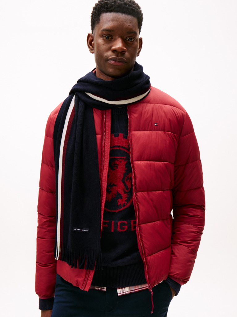 Blue Modern Heritage Signature Wool Blend Scarf  Men
