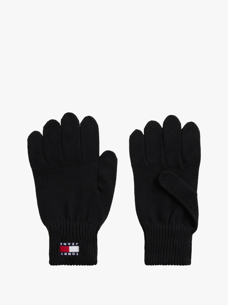 Black Heritage Rib-Knit Cuff Gloves  Men