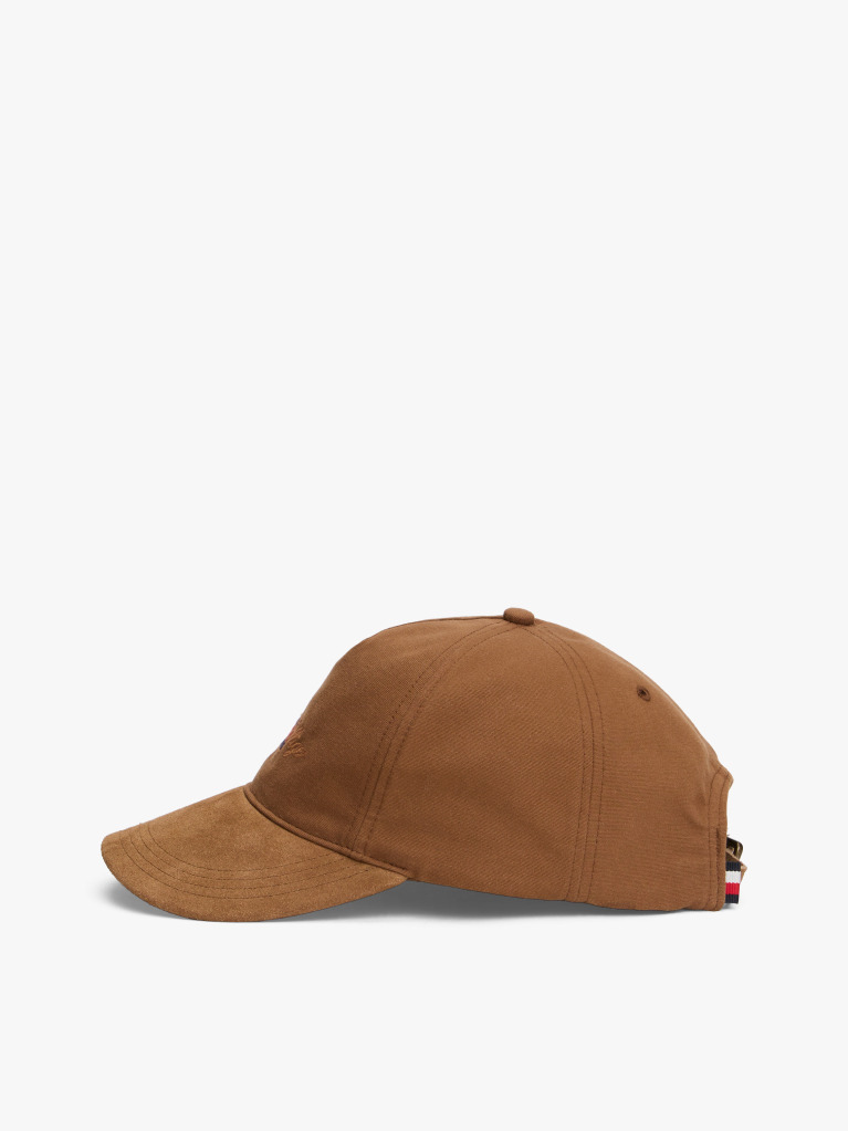 Khaki TH Flag Suede Canvas Five Panel Cap  Men
