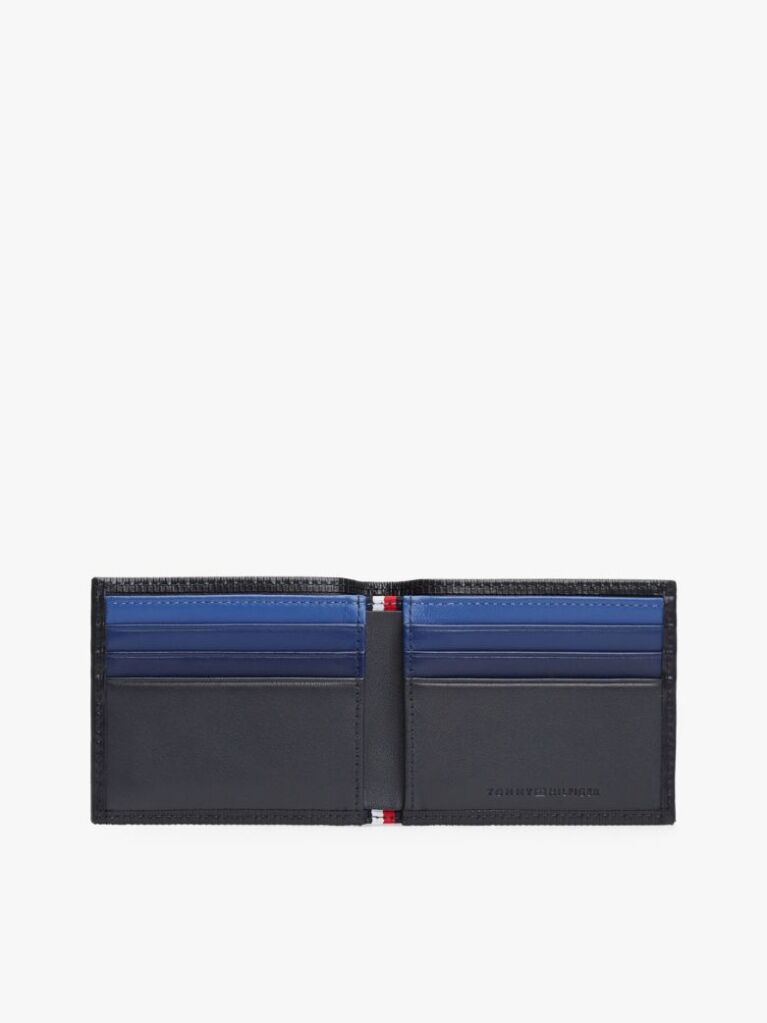 Blue Hilfiger Flag Bifold Leather Credit Card Wallet  Men