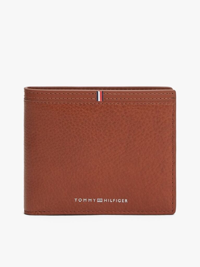 Brown Corporate Logo Leather Bifold Wallet  Men