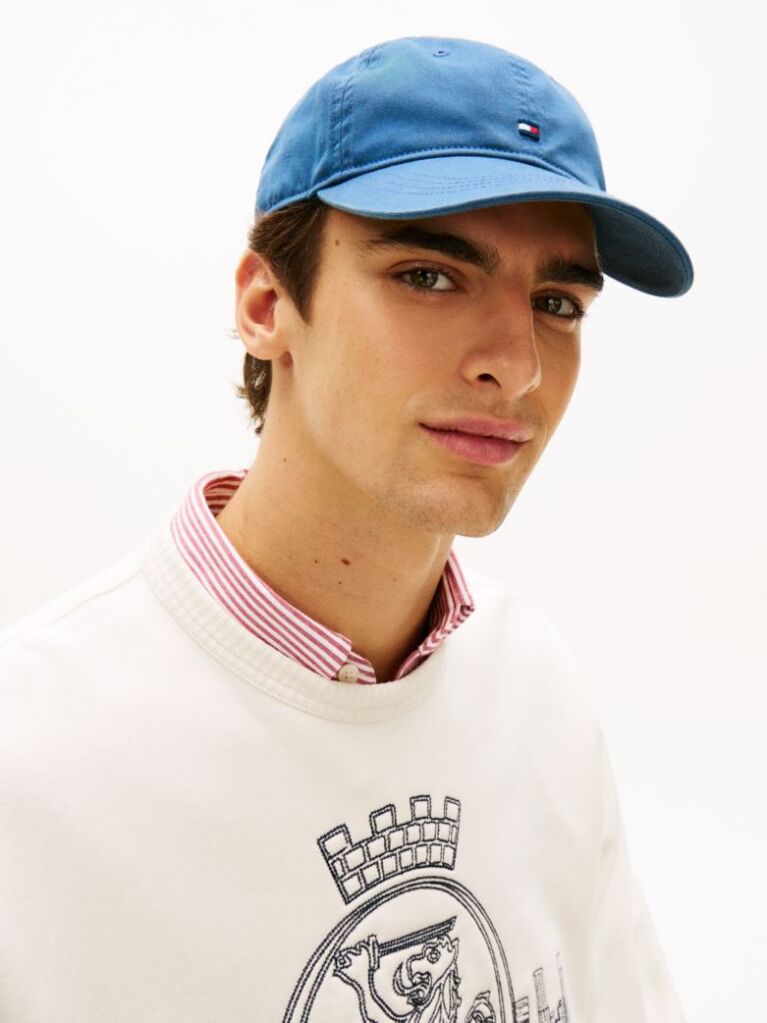 Blue Hilfiger Flag Embroidery Baseball Cap  Men