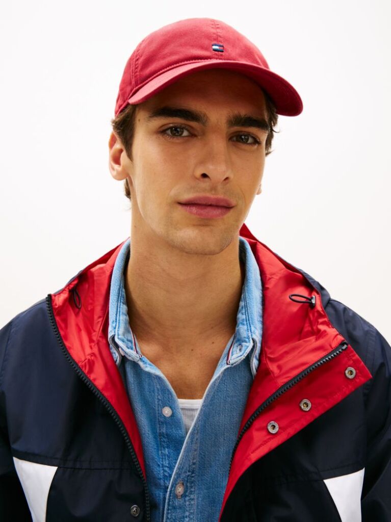 Red Hilfiger Flag Embroidery Baseball Cap  Men