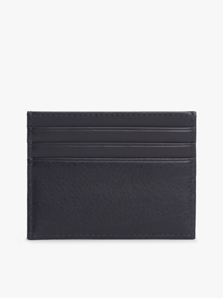 Blue Logo Leather Credit Card Holder  Men