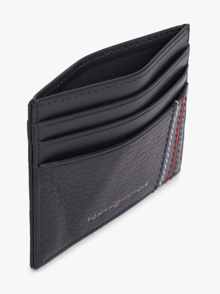 Blue Logo Leather Credit Card Holder  Men