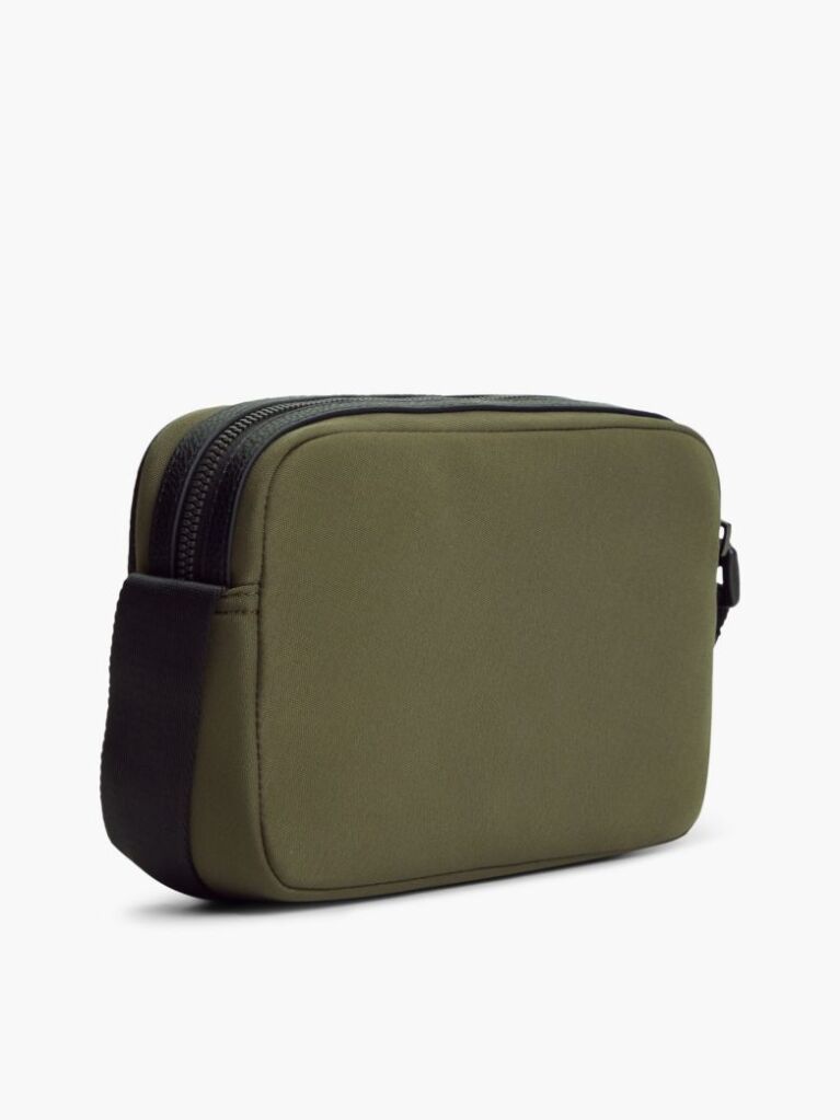 Green Metal Logo Crossbody Reporter Bag  Men