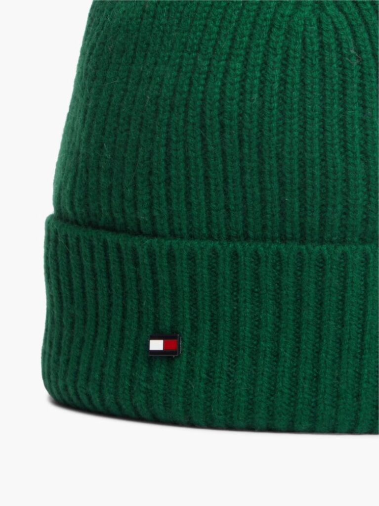 Πράσινο Κασμίρ Σκουφάκι Με Σημαιάκι Hilfiger  Άνδρες