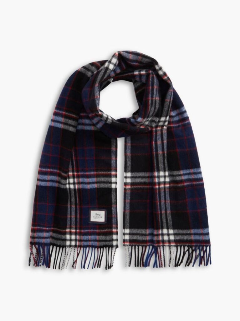Multi Pure Wool Jacquard Check Scarf  Men