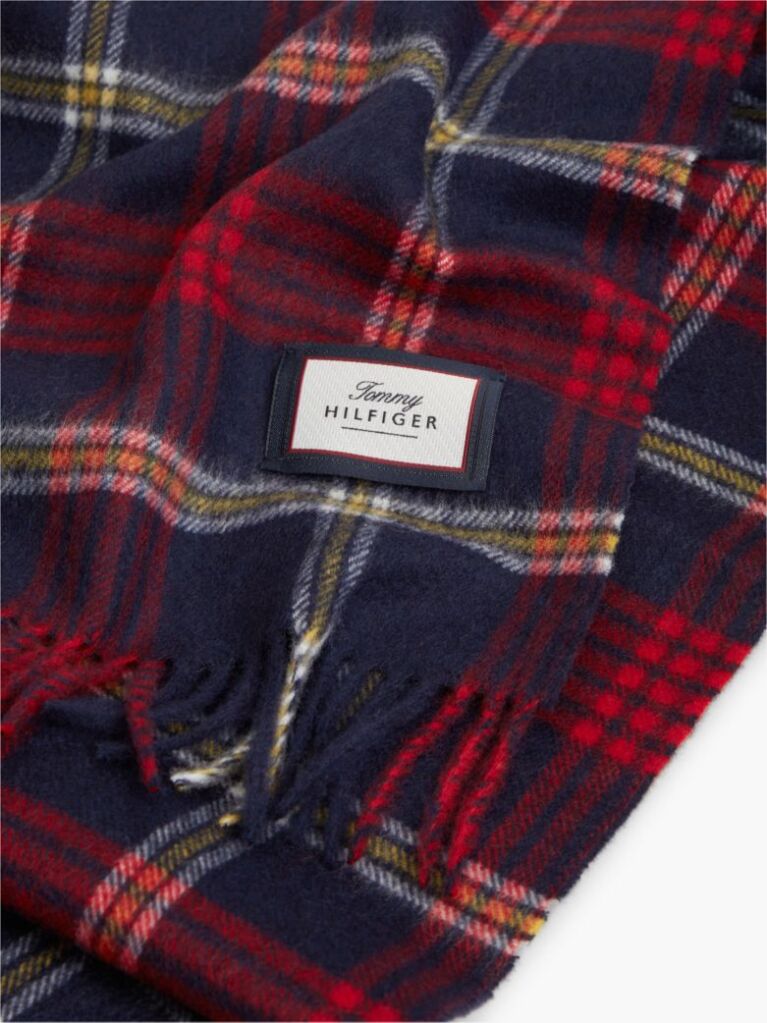 Multi Pure Wool Jacquard Check Scarf  Men