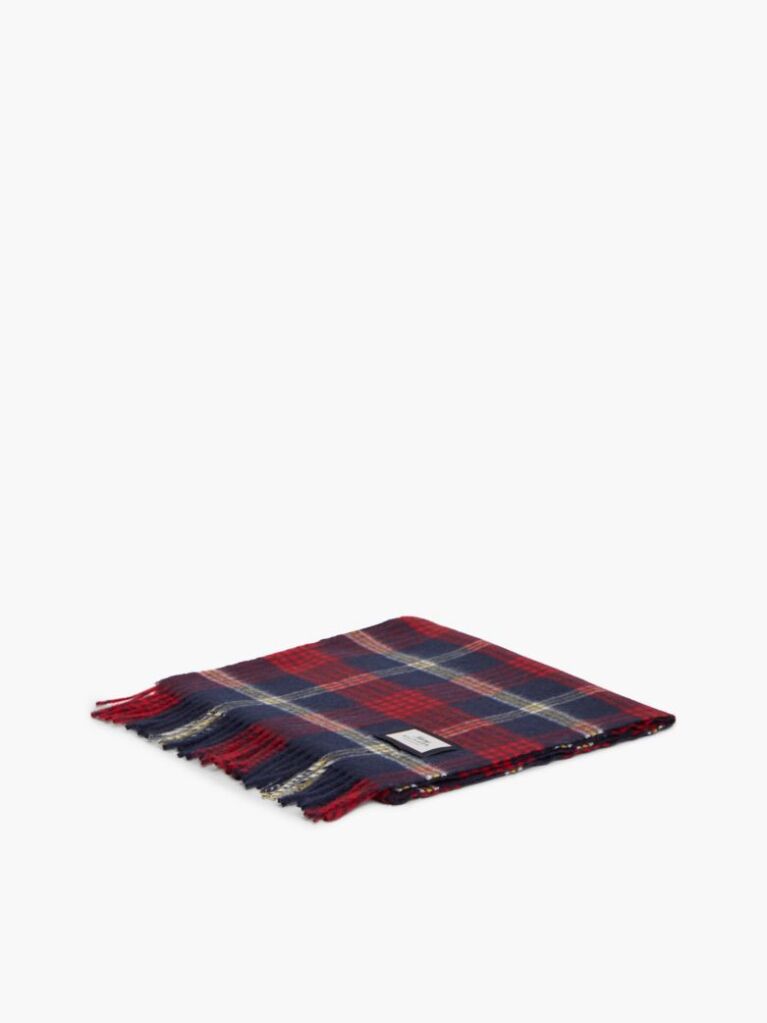 Multi Pure Wool Jacquard Check Scarf  Men